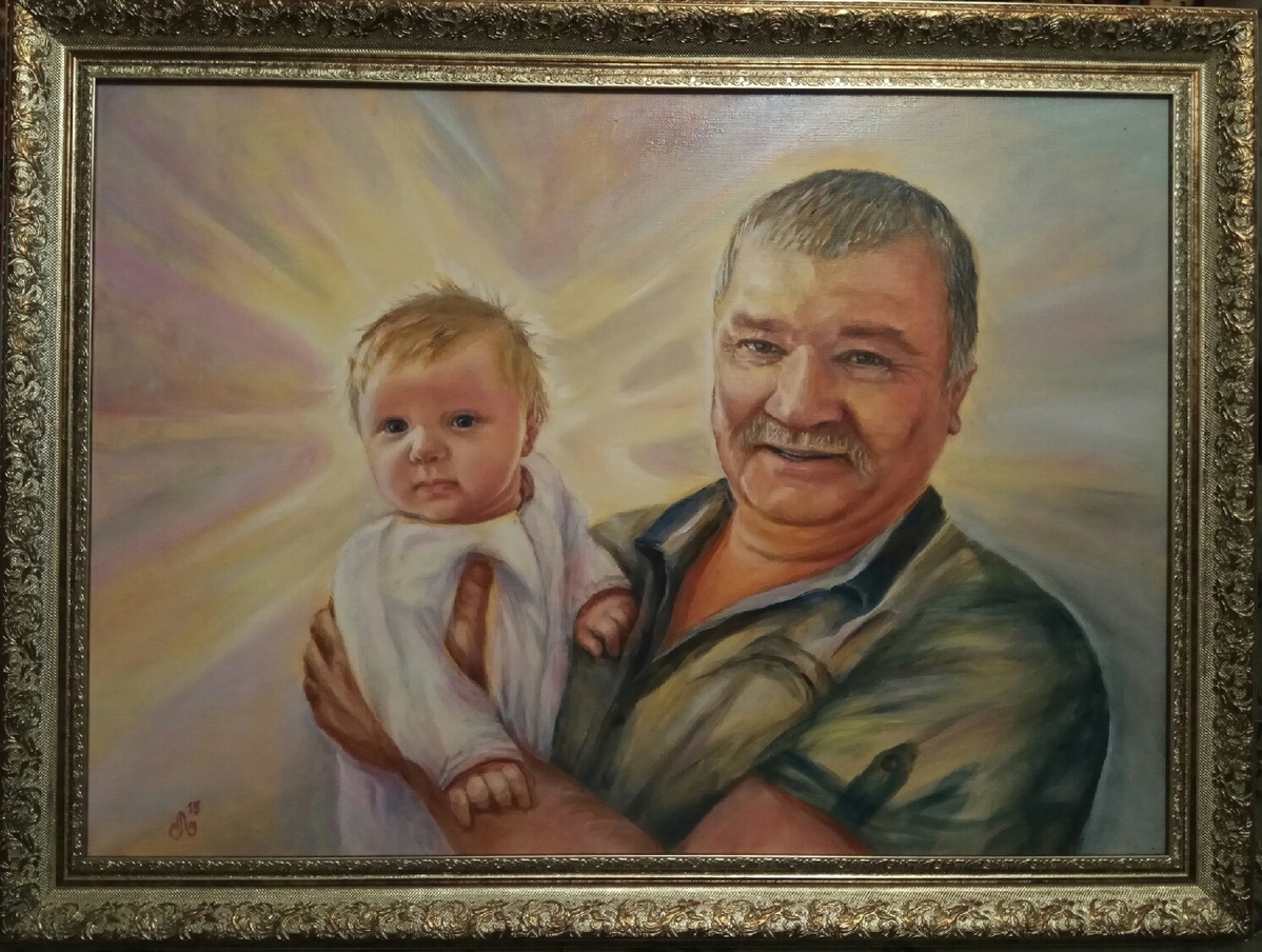Портрет дедушки с внуками